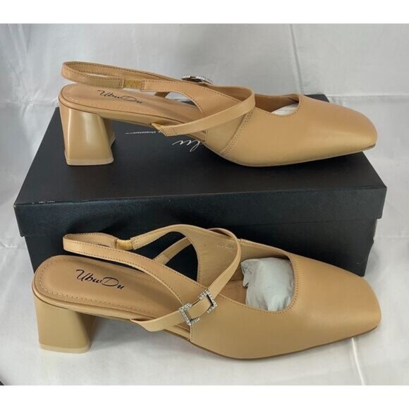 New Slingback Chunky Heel Pumps size 10 - Picture 10 of 12